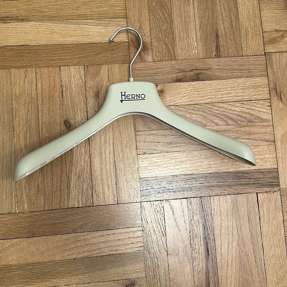 Authentic Herno Coat Hanger Gray Plastic Navy Logo